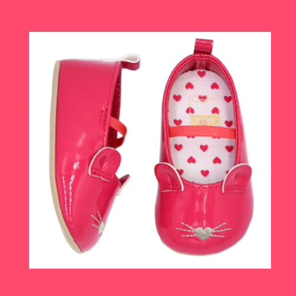 Carter’s Pink Mouse Critter Mary Jane Crib Shoes